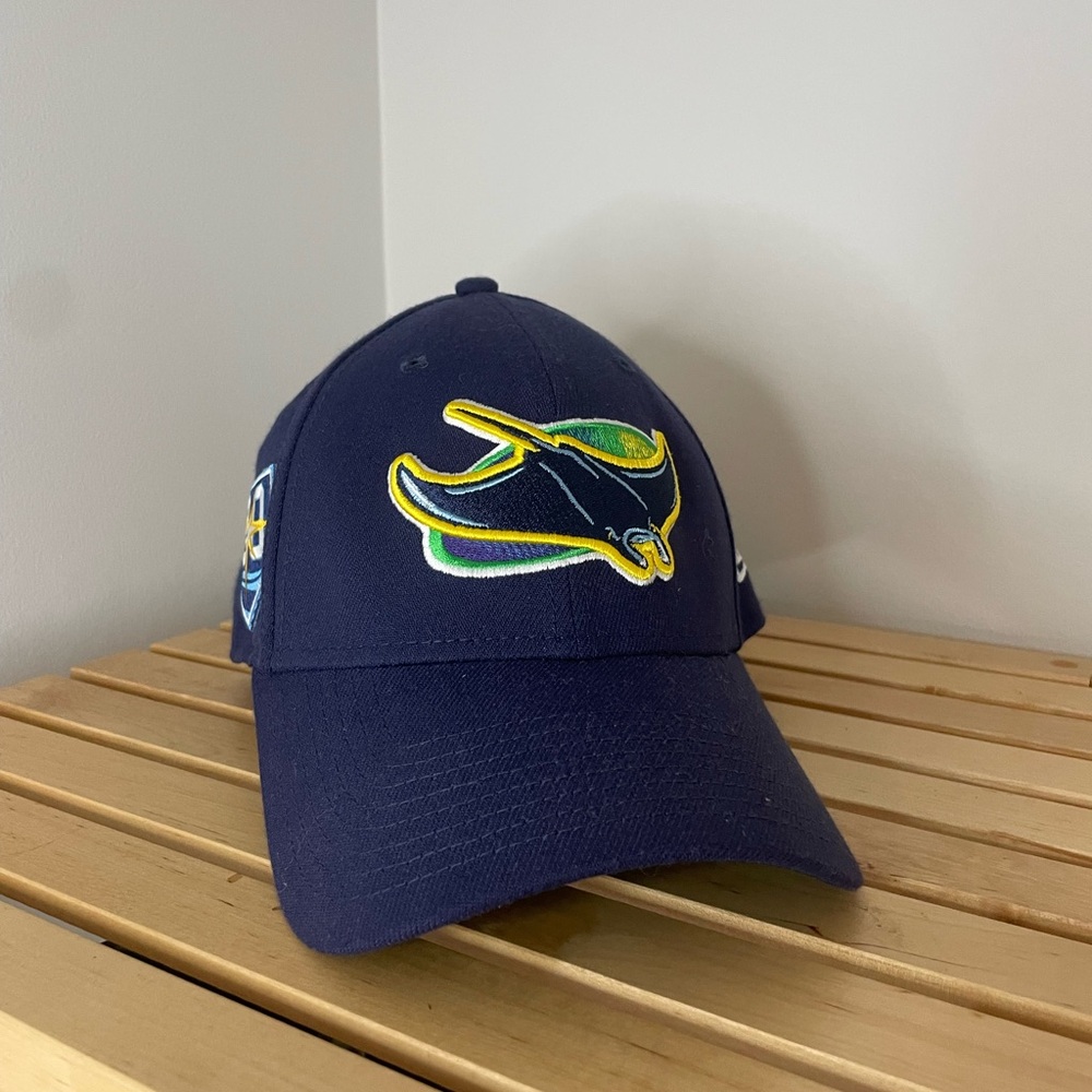 Tampa Bay Rays 20th Anniversary New Era 39THIRTY stretch fit hat, size M/L